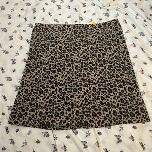 LOFT Brown and Black Mini A-Line Skirt